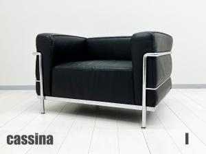 I)cassina/カッシーナ　コルビジェ LC3 1人掛け　本革　刻印あり　ブラック