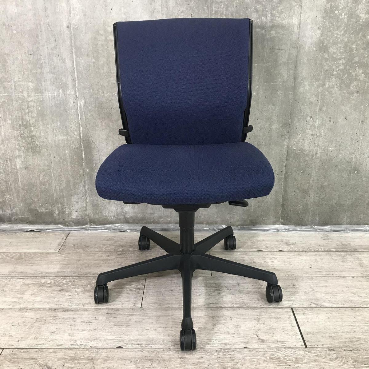 オカムラ エスクード オフィスチェア（C483FR） 中古】エスクード C443ZR FFW4 オカムラ/okamura 肘無ローバックチェア