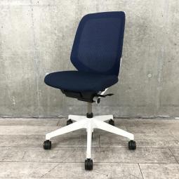 【6脚限定】【オフィスの今を、もっと美しく快適に！新世代ワークチェア】■イトーキ（ITOKI）製　ノート（nort）チェア　肘無ハイバック　■ネイビーブルー×ホワイトシェル　■背面メッシュ　【T9】