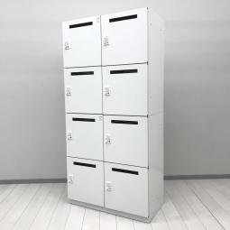 【固定席を持たないモバイルワーカーにもオススメ！人気のメールロッカー！】■イトーキ(ITOKI)製　サフィ(suffi)シリーズ　8人用パーソナルロッカー　W900×D450×H1870mm　■投函口付　■オートロックプッシュボタン錠　■ホワイト　【弊社使用欄：A90100878】
