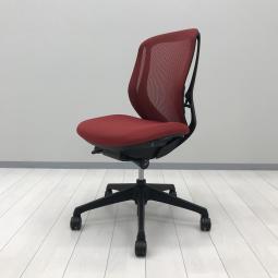 【前傾チルト機能付き!オカムラ製品で最も人気を集める高機能メッシュチェア!】■オカムラ(okamura)製 シルフィ(Sylphy)チェア 肘無し ローバック 背面メッシュ ■レッド× ブラックシェル