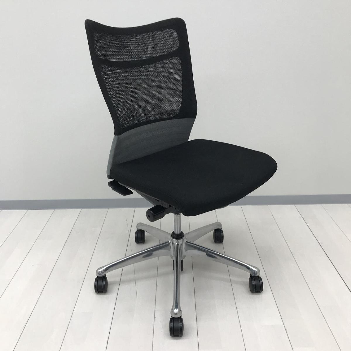OKAMURA グレーメッシュチェア 中古】フィーゴメッシュチェア CJ41BR FDM2 オカムラ/okamura 肘無
