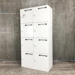 【フレキシブルな働き方に対応するメールロッカー！鍵の持ち運び要らずで便利に使えるダイヤル錠タイプ！】/オススメ(おすすめ) /人気商品【■8人用パーソナルロッカー　■ホワイト　■投入口あり　■ダイヤル錠/オカムラ製（okamura）　ピクスラインシリーズ（Pixline）