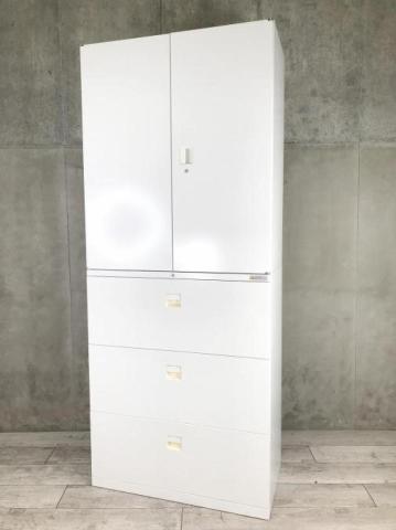 【中古】SAデュオライン 4B3SZZ ZA75 / 4B3SZC ZA75 オカムラ（okamura） ハイキャビネット／両開き＋3段ラテラル