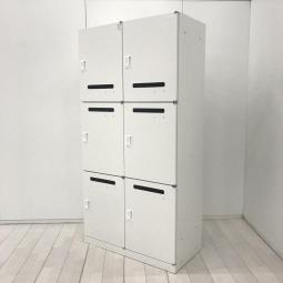 【関西倉庫在庫品】【フレキシブルな働き方に対応するメールロッカー！鍵の持ち運び要らずで便利に使えるダイヤル錠タイプ！】■イトーキ(ITOKI)製　シンライン(THIN LINE)シリーズ　6人用パーソナルロッカー　■投函口あり　■ダイヤル錠　■ホワイト【弊社使用欄：A01055115】【HU】