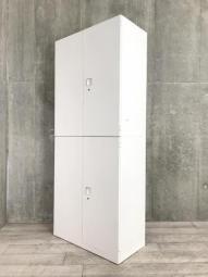 【在庫セール品：1台限定】（T9）■オカムラ(okamura)製　レクトライン(Rectline)シリーズ　上下両開き書庫セット　ハイキャビネット　H2150㎜　新型　■ホワイト　■シリンダー錠　 【圧倒的保管量！コレ1台でオフィス書類をスッキリ整理！　高品質で安心のスチールキャビネット！】