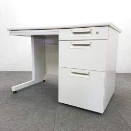 【コンパクトサイズのワークデスク入荷！】■プラス製　片袖デスク　W1000×D700×H700mm　ホワイト【PLUS　LEED】