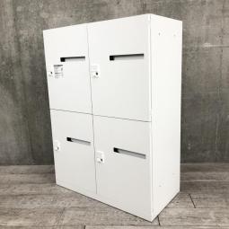 【これ1台で4人分の収納可能！人気のメールロッカー！】■オカムラ製　4人用パーソナルロッカー　ホワイト　■ダイヤル錠タイプでセキュリティ性にも優れた人気モデル！　スタッフ増員や拠点開設に！　モバイルロッカー　【Okamura　Pixline】