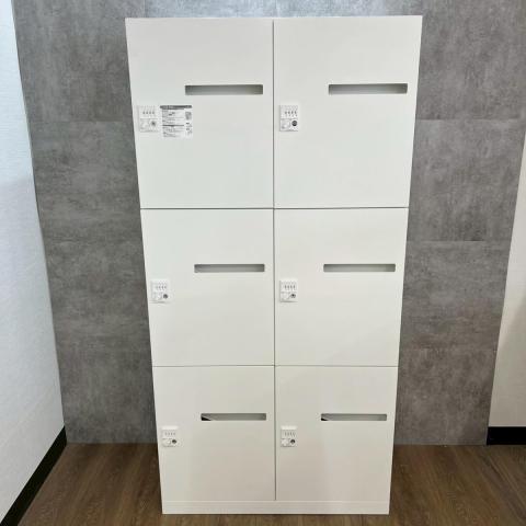 【固定席を持たないモバイルワーカーにもオススメ！　】■オカムラ製　レクトラインシリーズ　6人用パーソナルロッカー　メールポスト付　■個人の荷物やノートパソコン収納に便利です！【メールロッカー】