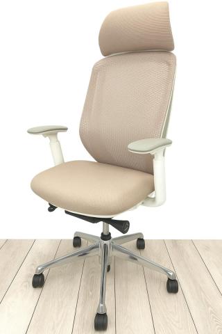 【ヘッドレスト新品】【10月6日入荷】【落ち着いたオフィスに人気商品】【ハイバック】【稼働肘】シルフィー/ベージュ