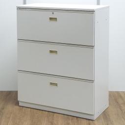 【関西倉庫在庫】イトーキ製　シンライン　ホワイト　W900xD450xH1120サイズ　ホワイト天板付　キングファイル収納におすすめ　3段ラテラル書庫！！【弊社使用欄：A01097603】