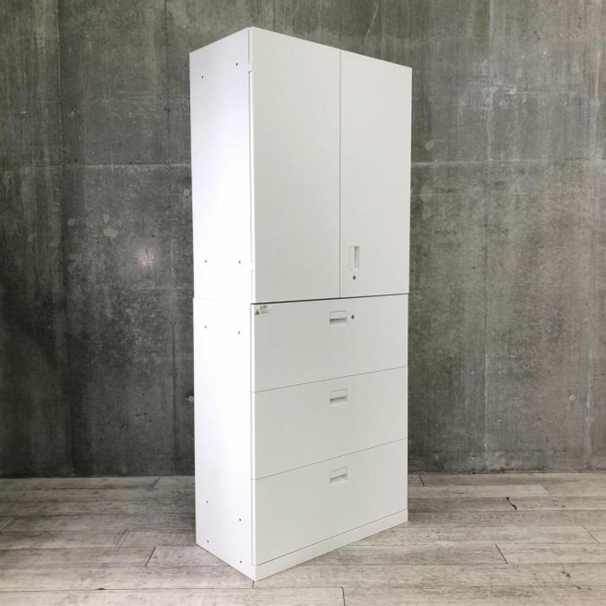 イトーキ キャビネ　両開き＋3段引出　鍵有800x450x2207 中古】エスキャビネット イトーキ/ITOKI ハイキャビネット／両開き＋3