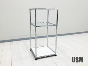 USMハラー　1連2段 キャビネット　電話台/花台　ピュアホワイト