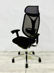 【中古】【ふっくらした座面と通気性のよいメッシュ背面がベストマッチ】■ヘッドレスト付き　■ブラック　■事務椅子　■在宅ワーク用　■役員用　■スマートオペレーション 　■ゲーミング　■前傾無し　■黒　■ゲーミングチェア 　■可動肘※愛知※名古屋※豊田※三重※一宮※小牧※岐阜※静岡