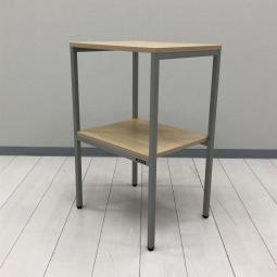 【フレキシブルに使える！電話台やアルコール消毒液スタンドとしても！】■オカムラ(okamura)製　4L93シリーズ　テレホンスタンド　電話・プリンター台　W450×D350×H700㎜　■木目調ナチュラル/脚：シルバー