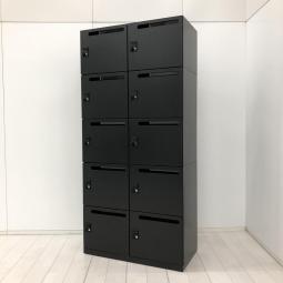 【定価約20万円以上】【コレ1台で10人分の収納力!省スペースに多人数分!】■イナバ(INABA)製 イプリア(ipre)シリーズ 10人用パーソナルロッカー モバイルロッカー メールロッカー H1920mm ■投函口付 ■ダイヤル錠 ■リードブラック【AD】
