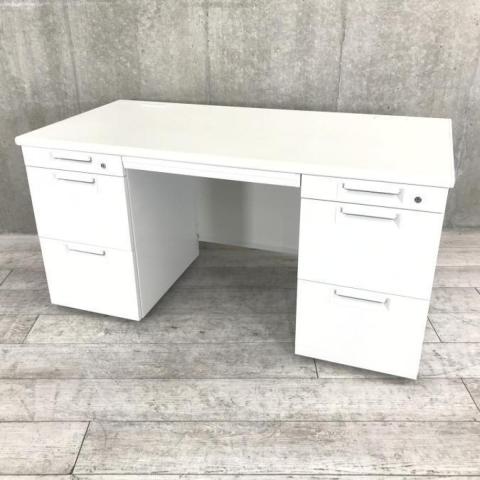 【中古】LEED LE-NT157-2 WS プラス（PLUS） 両袖机