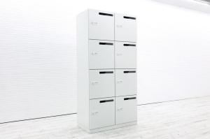 【フリーアドレスの相棒！ダイヤル錠タイプの8人用メールロッカー！】■コクヨ(KOKUYO)製　エディア(EDIA)シリーズ　8人用ロッカー　パーソナルロッカー　■投函口付　■ダイヤル錠　■ホワイト　※非常解除キーは付属なし　 ※ダイヤル部日焼け有【OI】　オフィスバスターズ 水戸サテライト　大子町　北茨城市　高萩市　日立市　常陸太田市　常陸大宮市　那珂市　東海村　ひたちなか市　城里町 水戸市　笠間市　茨城町　大洗町　小美玉市