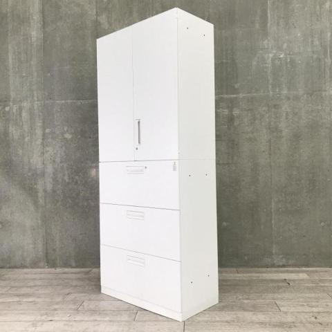 【収納量抜群の書庫セット!観音開き+引き出しタイプの人気の組み合わせ!】■コクヨ(KOKUYO)製 エディア(EDIA)シリーズ 両開き+3段ラテラル 書庫セット ハイキャビネット ■シリンダー錠 ■ホワイト/613323 オフィスバスターズ 水戸サテライト 大子町 北茨城市 高萩市 日立市 常陸太田市 常陸大宮市 那珂市 東海村 ひたちなか市 城里町 水戸市 笠間市 茨城町 大洗町 小美玉市