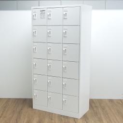 (T10)【商品入替のため、残り2台限り】【希少品！】オカムラ製　FZ-W　ホワイト　3列x6段収納　W900xD450xH1790サイズ　ダイヤル錠　鍵の持ち運び要らずで便利に使える！　多人数使用で空間を有効活用！！　18人用パーソナルロッカー！！※非常は解除キーは付属しておりません。
