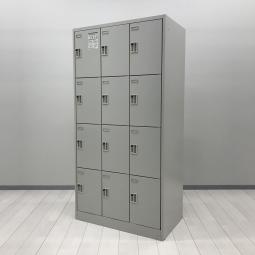【1台で12名分の手荷物などを収納可能！移転や増員を検討されている方にオススメ！】■オカムラ(okamura)製　KZ-Ⅱシリーズ　12人用ロッカー　パーソナルロッカー　■ダイヤル錠　■ネオグレー　※塗装剥がれ有