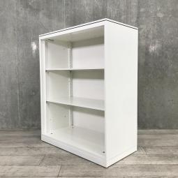 【オフィスの書類をスッキリ整理！視認性に優れたオープンキャビネット】■オカムラ(okamura)製　レクトライン(Rectline)シリーズ　オープン書庫　ローキャビネット　H1120㎜　■天板付き　■ホワイト