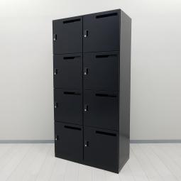 【固定席を持たないモバイルワーカーにもオススメ！】■コクヨ製　8人用パーソナルロッカー　ブラック　投函口あり　シリンダー錠　■2列4段で省スペースに設置！人気のメールロッカー！【モバイルロッカー】