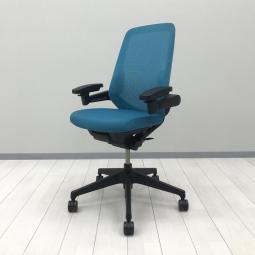 希少/コンパクト/高機能　イトーキ(ITOKI)製　ノート(nort)チェア　肘付　ハイバック　背面メッシュ　■可動肘・ランバーサポート付き　■ダックブルー×ブラックシェル