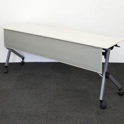【在庫入替セール】【倉庫在庫品】【4台限定！！】ミーティングのセミナーに大活躍の平行スタックテーブル！！中古　テーブル　KOKUYO　フラップ　イトーキ　HX　ホワイト　1860　幕板付き　会議【中古家具】【大阪】【安い】