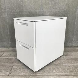 【デスク下の収納・書類管理に！A4ファイルを2段収納！】■コクヨ(KOKUYO)製　アイエス(iS)シリーズ　2段ワゴン　■W390×D600×H600㎜　キャスター付き　■シリンダー錠　■ホワイト