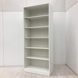 【出し入れしやすい！大容量オープンキャビネット！よく使う資料やカタログ収納にオススメ！】■オカムラ(okamura)製　レクトラインシリーズ　オープン書庫　ハイキャビネット　W900×D425×H2150mm　ベース付き　■ホワイト【CUL10】【関東倉庫在庫品】【弊社使用欄：A01074595】