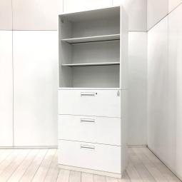 【オフィス書類をたっぷり収納！】■コクヨ製　エディアシリーズ　上下書庫セット（3段オープン＋3段ラテラル）　ホワイト【KOKUYO　EDIA】