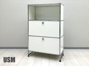 USMハラー　1列3段キャビネット　ピュアホワイト　D350　OPDDDD