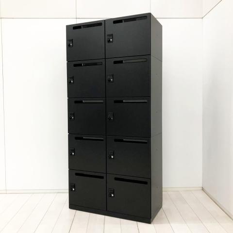 【定価約20万円以上】【コレ1台で10人分の収納力！省スペースに多人数分！】■イナバ(INABA)製　イプリア(ipre)シリーズ　10人用パーソナルロッカー　モバイルロッカー　メールロッカー　H1920mm　■投函口付　■ダイヤル錠　■リードブラック/612839 オフィスバスターズ　水戸サテライト　大子町　北茨城市　高萩市　日立市　常陸太田市　常陸大宮市　那珂市　東海村　ひたちなか市　城里町 水戸市　笠間市　茨城町　大洗町　小美玉市