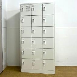 18人用更衣ロッカー　オカムラ　FZシリーズ　ホワイト　ダイヤル鍵　不特定多数の方が出入りする事務所・職場に最適　※暗証番号検索キーは別途となります　【愛知・名古屋・豊田・静岡・浜松】
