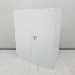 【オフィスの書類をスッキリ整理！取っ手がどの方向からでも開くマルチハンドルが人気の書庫シリーズ！】■オカムラ(okamura)製　レクトラインシリーズ　両開き書庫　ローキャビネット　W900×D400×H1100㎜　■シリンダー鍵　■ホワイト　オフィスバスターズ　梅田本店