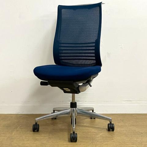 【中古】ベゼル アルミポリッシュ CRS-G2822E1 コクヨ（KOKUYO） 肘無ハイバックチェア