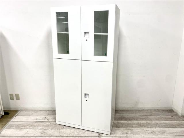 【中古】レクトライン  オカムラ（okamura） ハイキャビネット／両開き＋両開き