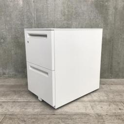 【A4ファイル収納可能！2段のホワイトワゴンが入荷！キャスター付きでデスクとの相性抜群！】■ウチダ（UCHIDA）製　STワゴンシリーズ　2段ワゴン　デスクインワゴン　■シリンダー錠　■ホワイト 【弊社使用欄：A01101148】
