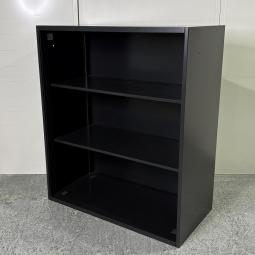 【オフィスの書類をスッキリ整理！視認性に優れたオープンキャビネット】■NAIKI（ナイキ）製　 CWシリーズ　3段オープン書庫　ローキャビネット　H1050㎜　■ブラック　※背面に穴開け跡有