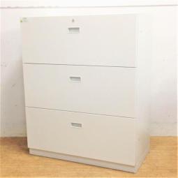 【在庫入替セール品！】A4ファイルも沢山収納可能！ホワイトカラーの人気シリーズ３段ラテラル書庫！
■イトーキ/シンラインシリーズ　（THIN LINE）/ホワイト　新型　ローキャビネット　■シリンダー錠