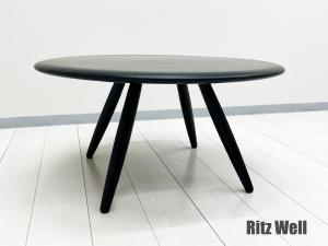 Ritzwell / リッツウェル　MO リビングテーブル　ブラック無垢材　北欧　φ800