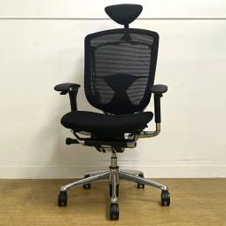 オカムラ　コンテッサ　エクストラハイバック（小型可動式）　座：クッション　フレーム：ポリッシュ　ボディ：ブラック　クロス：ブラック　アジャストアーム搭載【愛知・名古屋・豊田・静岡・浜松】