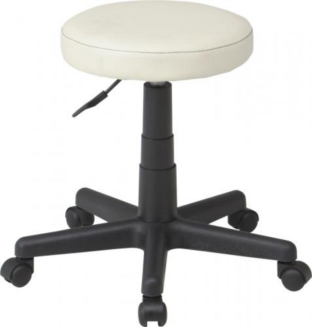 上下昇降　回転丸イス　不二貿易　ビニールレザー　ホワイト
                                    新品
            