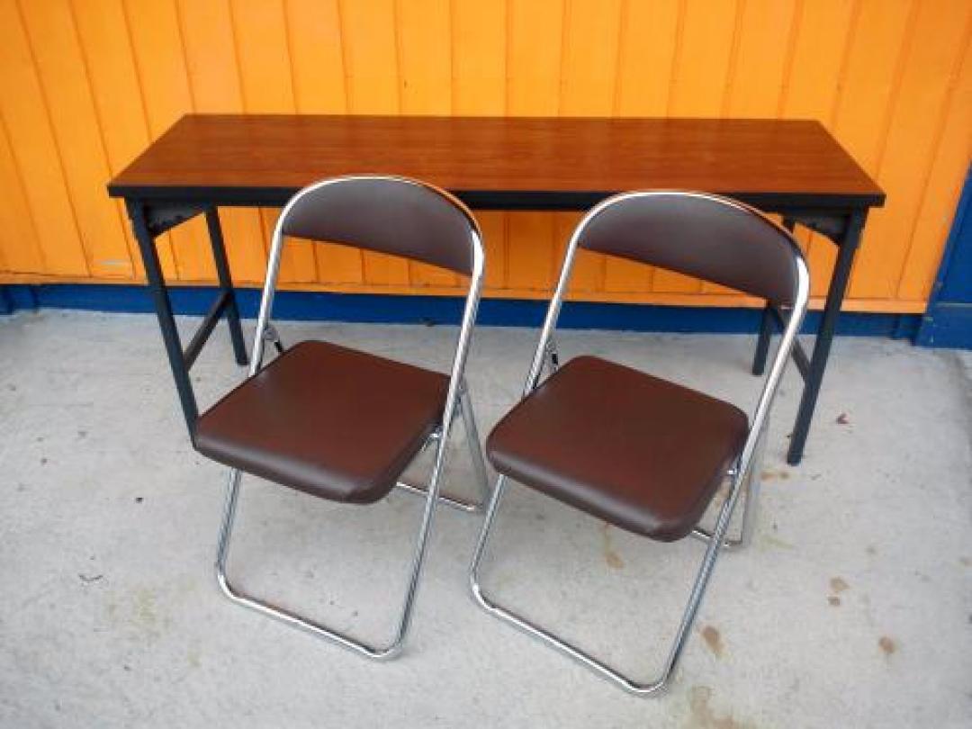 【コクヨ　お得なセット商品】　会議用テーブルw1500mm+パイプイス2脚　【KOKUYO 折りたたみイス】 	
                                    中古
            