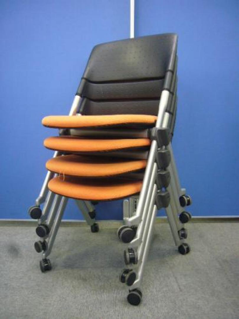 【スタッキングチェア】☆メーカー：オカムラ製☆シリーズ：LITA☆カラー：オレンジ※3色ロット入荷致しました!!※【会議チェア】
                                    中古
            