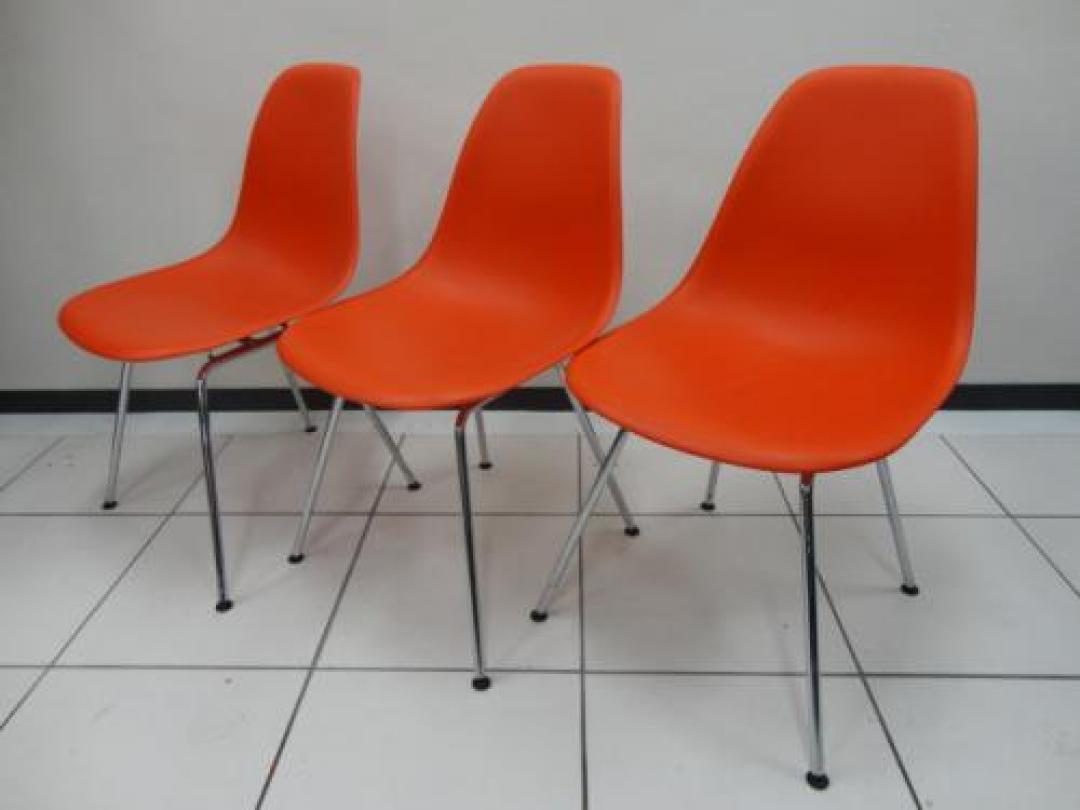 【3脚セット】 ■Eames Shell Side Chair DSX Chrome Base（イームズ サイドチェア DSXクロームベース）■ 
                                    中古
            