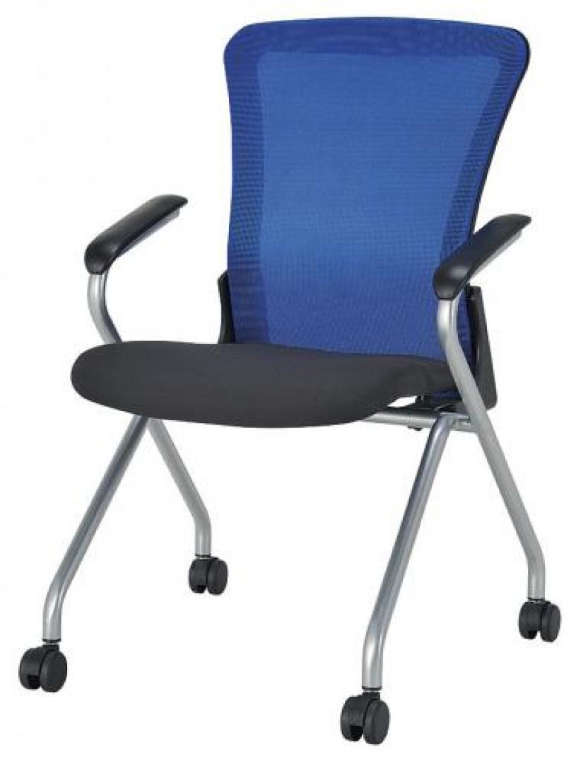 ■井上金庫製■メッシュネスティングチェア（ブルー）■SAM-120	【会議チェア】
                        
                                    新品
            
