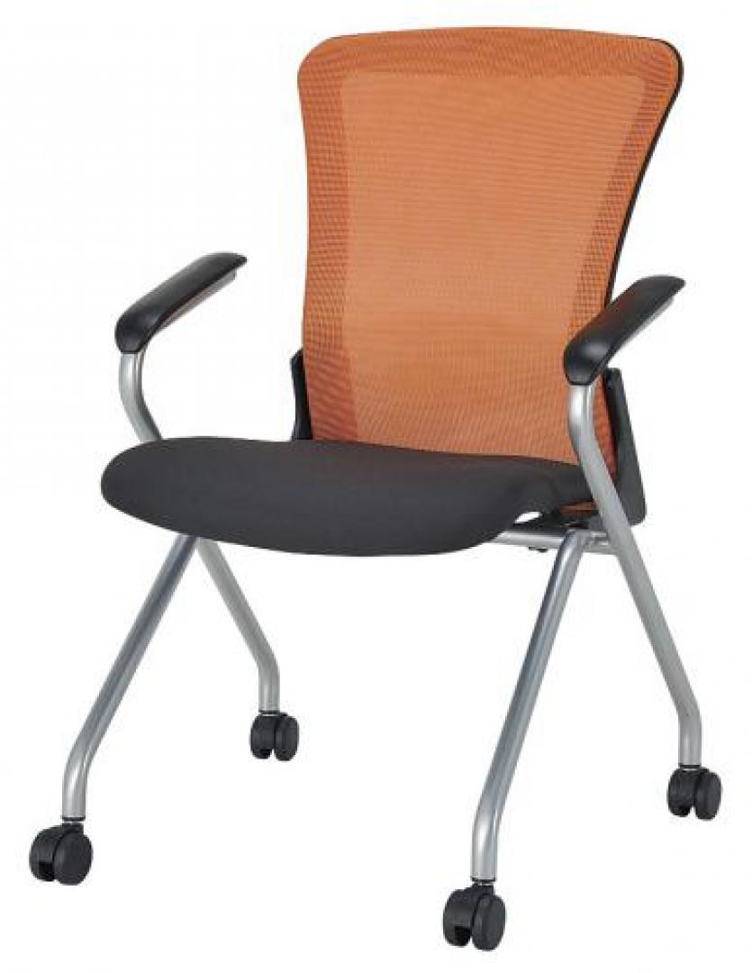 ■井上金庫製■メッシュネスティングチェア（オレンジ）■SAM-120	【会議】【メッシュチェア】
                        
                                    新品
            