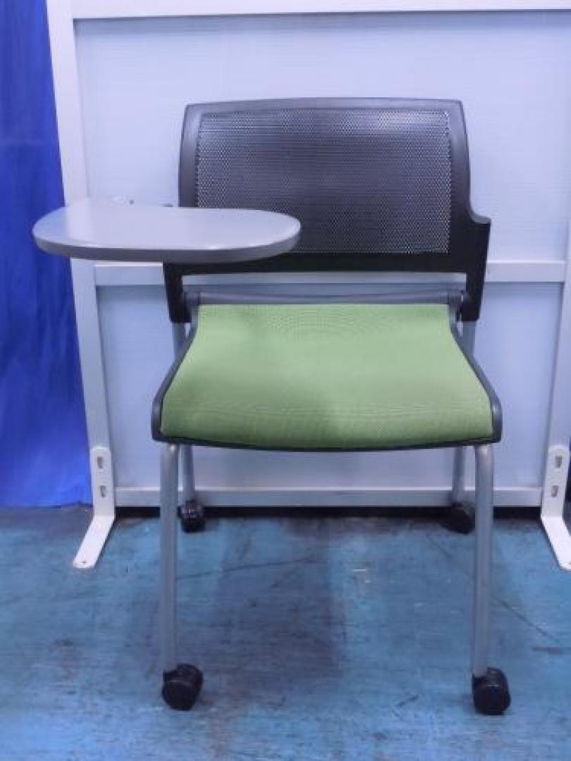 【2月末日までのセール品】【7脚入荷！】UCHIDA 内田洋行製　■FM310 ■ミーティングチェア　ネスティングチェア　■メモ台付き！　■グリーン【会議チェア】
                                    中古
            